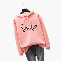 Damen Hoodie mit Kapuze und Frontprint in Rosa