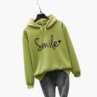Damen Hoodie mit Kapuze und Frontprint in Grün