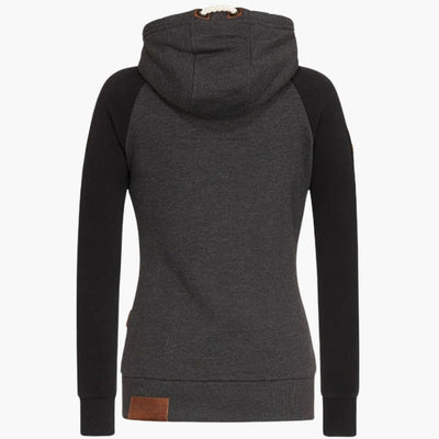 Damen Hoodie mit Reißverschluss und Kordelzug-Kapuze
