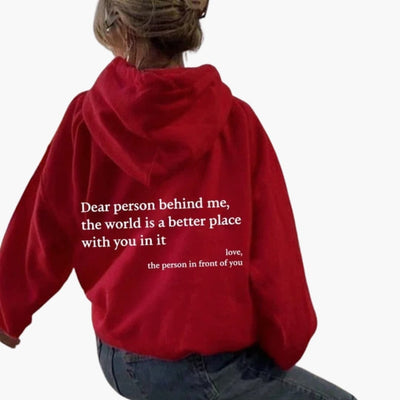 Damen Hoodie mit Rückendruck und Kapuze