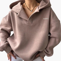 Damen Kapuzenpullover mit Kapuze und überschnittenen Schultern in Rosa