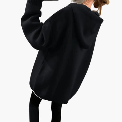 Damen Oversize Hoodie mit Smiley Print