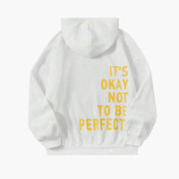 Damen Text Print Hoodie mit Kordelkapuze in Weiß