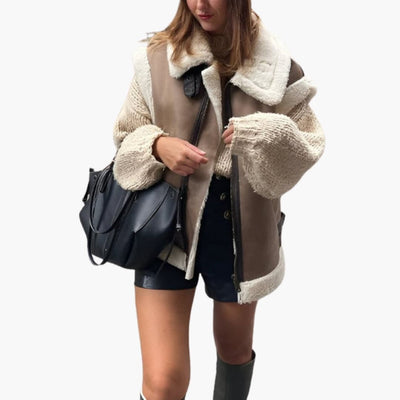 Damen Weste mit Reißverschluss und Kunstfellfutter