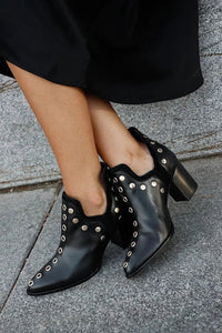 Damen Ankle Boots Schwarz mit Orthopädischer Arch Support und Blockabsatz in Schwarz