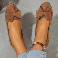 Damen Ballerinas mit Orthopädischer Keilsohle und Schleifendetail Slip-On Komfort in Braun