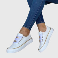 Damen Lässige Schnürsneaker mit Orthopädischer Fußbettunterstützung für Frühling und Sommer in Weiß