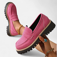 Damen Loafer mit Orthopädischer Arch Support und Markanter Sohle für Sommer in Rosa