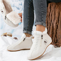 Damen Orthopädische Ankle Boots mit Arch Support Gefüttert Winterstiefeletten in Weiß