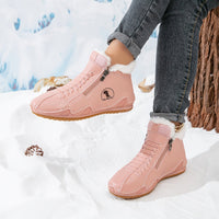 Damen Orthopädische Ankle Boots mit Arch Support Gefüttert Winterstiefeletten in Rosa