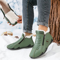 Damen Orthopädische Ankle Boots mit Arch Support Gefüttert Winterstiefeletten in Grün