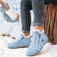 Damen Orthopädische Ankle Boots mit Arch Support Gefüttert Winterstiefeletten in Blau