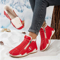 Damen Orthopädische Ankle Boots mit Arch Support Gefüttert Winterstiefeletten in Rot
