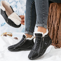 Damen Orthopädische Ankle Boots mit Arch Support Gefüttert Winterstiefeletten in Schwarz