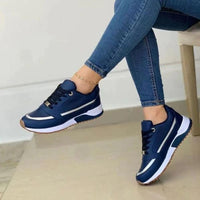 Damen Orthopädische Sneaker mit Ergonomischem Fußbett und Arch Support Komfort in Blau
