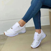 Damen Orthopädische Sneaker mit Ergonomischem Fußbett und Arch Support Komfort in Weiß