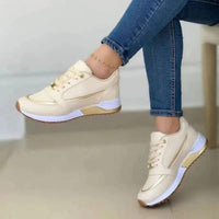 Damen Orthopädische Sneaker mit Ergonomischem Fußbett und Arch Support Komfort in Gold