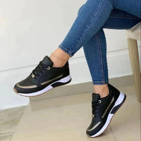 Damen Orthopädische Sneaker mit Ergonomischem Fußbett und Arch Support Komfort in Schwarz