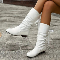 Damen Orthopedic Schnür-Ankle-Boots mit Arch Support und stabilem Blockabsatz in Weiß