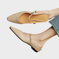 Damen Pantoletten im Slip-On-Stil in Beige