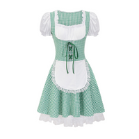 Damen Dirndl im Landhausstil | Trachtenkleid mit Bluse und Schnürung in Grün