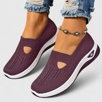 Damen Slip-On Sneaker mit Orthopädischer Arch Support und Atmungsaktivem Mesh für Walking und Alltag in Dunkelviolett