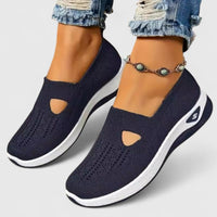 Damen Slip-On Sneaker mit Orthopädischer Arch Support und Atmungsaktivem Mesh für Walking und Alltag in Dunkelblau