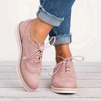 Damen Elegant Sommer Sneaker im Brogue-Stil in Rosa