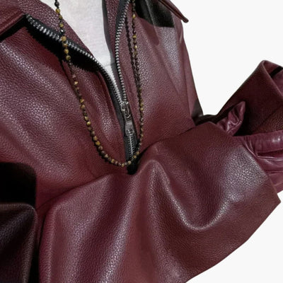 Damen jacke mit Frontreißverschluss und breitem Kragen