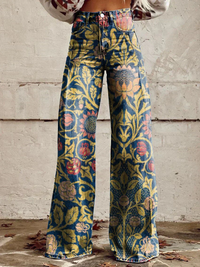 Nova | Damen Jeans mit Weitem Bein | Hohe Taille in Abstrakt