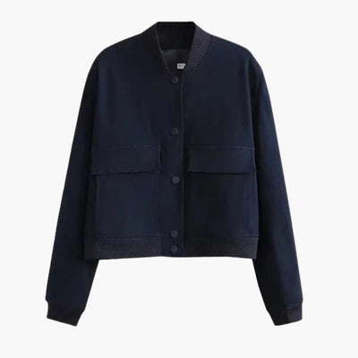Damen kurze Bomberjacke mit Klappentaschen