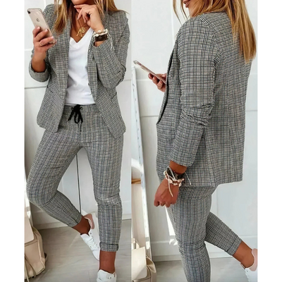 Langer Blazer und Hosen Set für Damen
