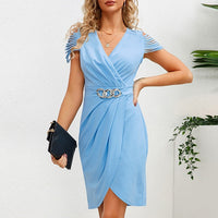 Danica | Formelles Hochzeitsgäste Kleid in Blau