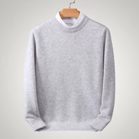 Maximilian | Herren Klassischer Rundhals-Strickpullover in Grau