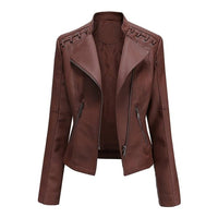 Daria - Gewaschene Lammlederjacke in Kaffee