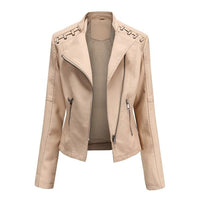 Daria - Gewaschene Lammlederjacke in Khaki