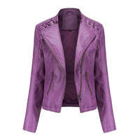 Daria - Gewaschene Lammlederjacke in Violett