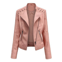 Daria - Gewaschene Lammlederjacke in Rosa