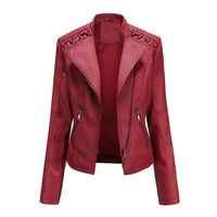 Daria - Gewaschene Lammlederjacke in Rot