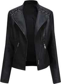 Daria - Gewaschene Lammlederjacke in Schwarz