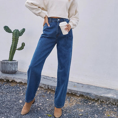 Daria | Dunkel  Mom Jeans mit Hohem Bund
