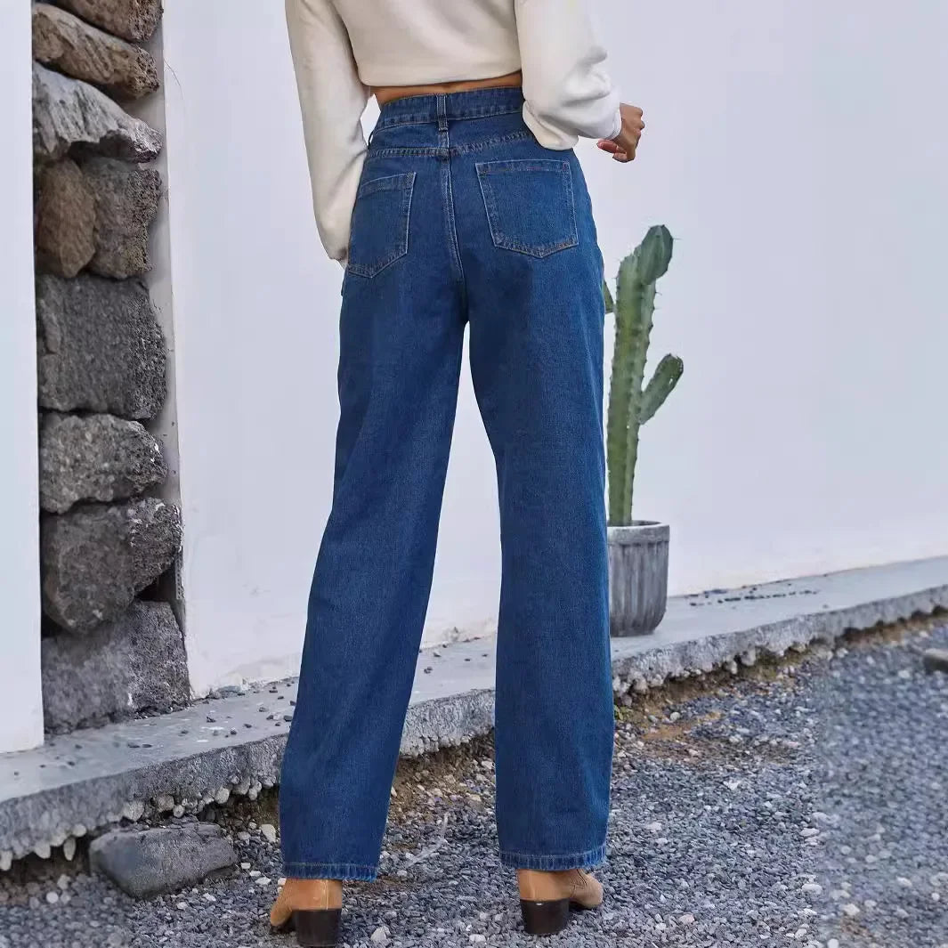 Daria | Dunkel  Mom Jeans mit Hohem Bund