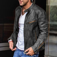 Stylische Herren-Lederjacke mit wetterfester Verarbeitung - Dennis in Schwarz