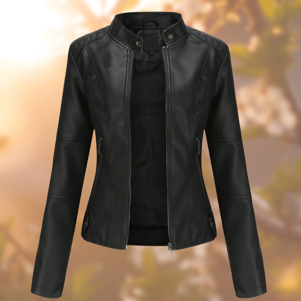 Klassische Eleganz | Stilvolle Lederjacke für Damen