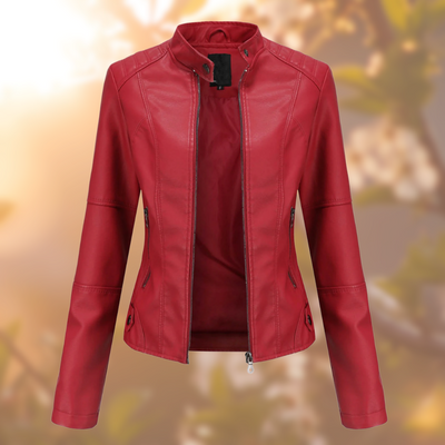 Klassische Eleganz | Stilvolle Lederjacke für Damen