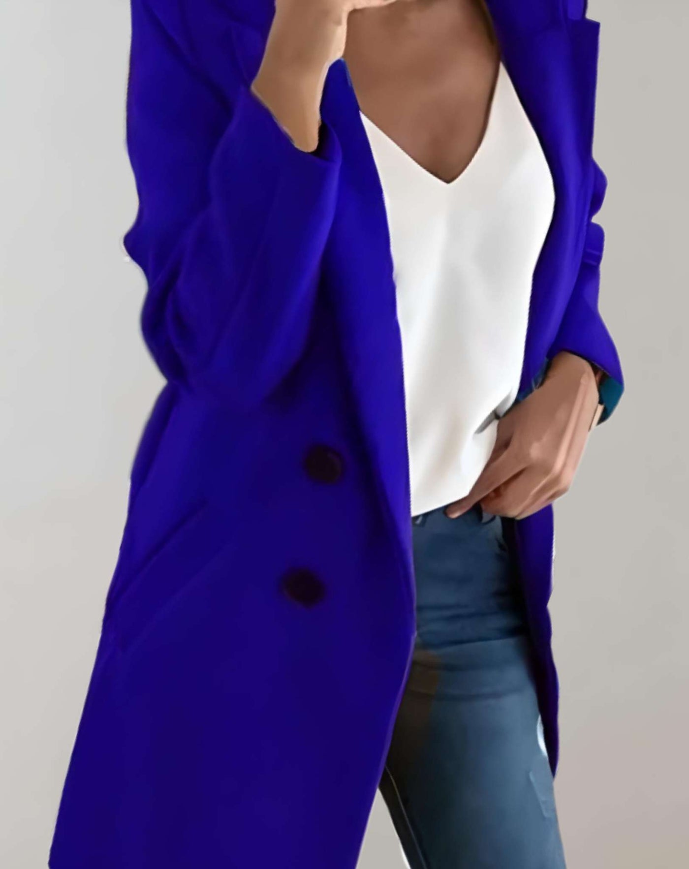 Diana -  Gut sitzende geknöpfte lange Mantel