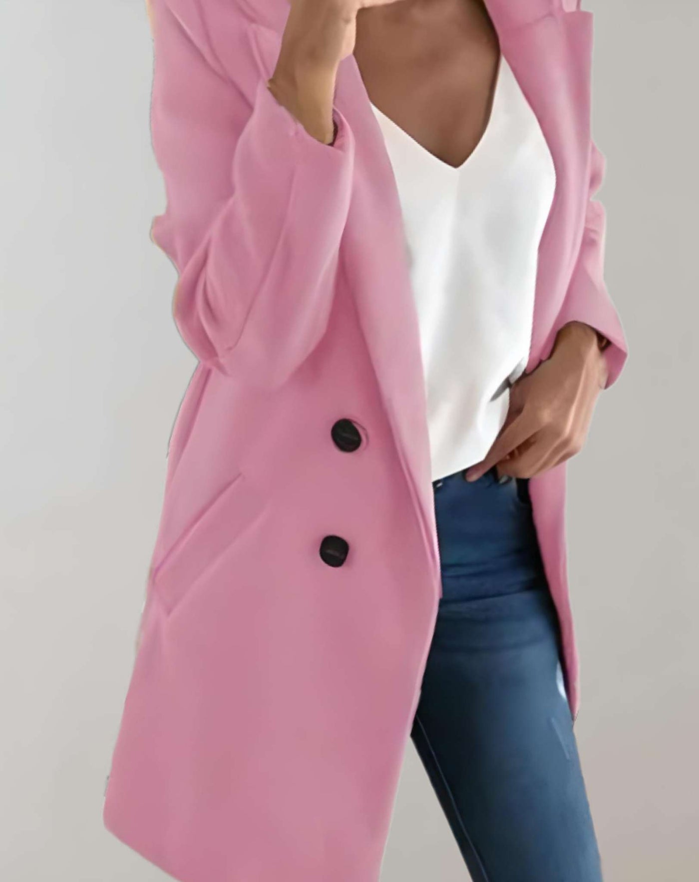 Diana -  Gut sitzende geknöpfte lange Mantel