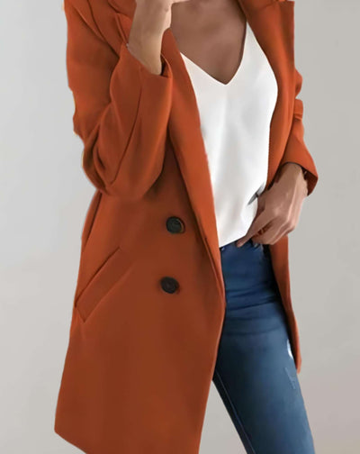 Diana -  Gut sitzende geknöpfte lange Mantel