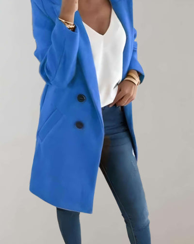 Diana -  Gut sitzende geknöpfte lange Mantel