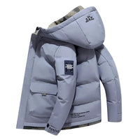 Taktische Outdoor Pufferjacke mit Kapuze in Grau